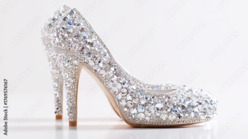 Obraz premium High heel shoe glimmers with crystals perfect for a glamorous night out or celebration.