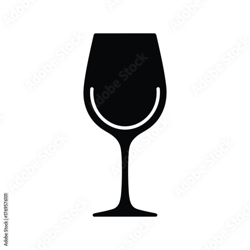Elegant wine glass silhouette icon vector simple minimalist illustration for beverage drinks celebration isolated on white background
