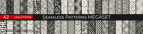 A comprehensive collection of vector halftone patterns featuring various dot sizes, gradients, and density. This set includes retro, vintage, and modern pop art styles perfect for comic book effects, 