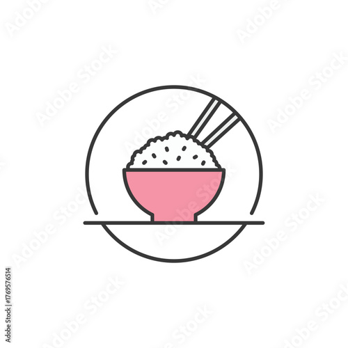 A chopstick-topped rice bowl captures Japan’s culinary charm—ideal for food tours, local dining guides, or cultural branding that highlights tradition and flavor