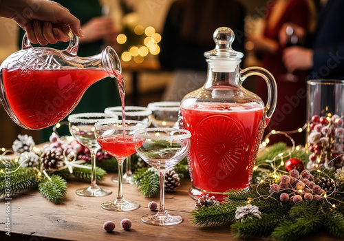 The ideal cocktail for Christmas parties is a welcome drink poured from a jug rather than individual servings