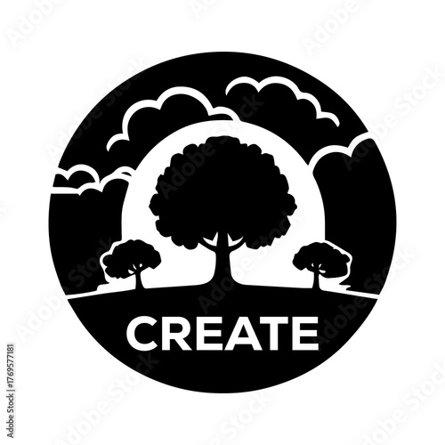 Nature-Inspired 'CREATE' Emblem logo