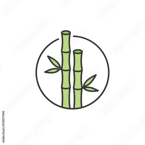 Bamboo stalks icon expresses Japan’s natural grace and enduring spirit—ideal for eco tours, zen retreats, or branding that highlights sustainability, calm, and cultural symbolism