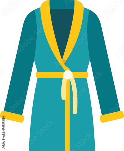 Simple vector illustration of a bathrobe on a white background, perfect for a spa or hotel related design