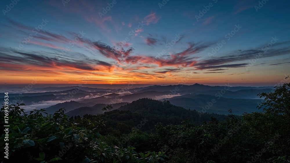 Fototapeta premium It Was A Very Beautiful Evening. Nature Is Spreading Its Colors Like Never Before