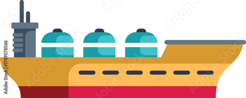 Large tanker ship transporting cargo across ocean, nautical transportation and delivery concept