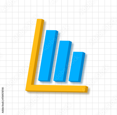 3D image concept of an upward trend of the stock market of securities or cryptocurrency