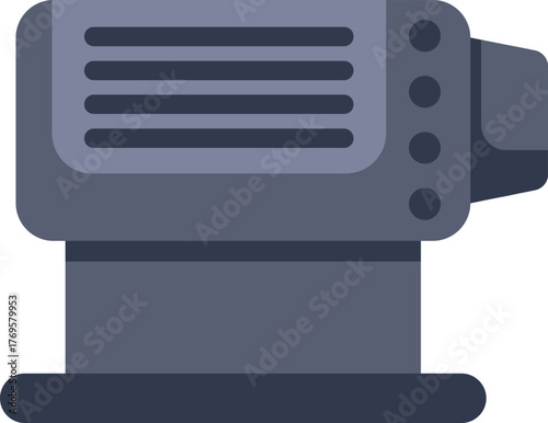 Orbital sander with a gray body and a black base, a power tool for polishing surfaces and sanding wood