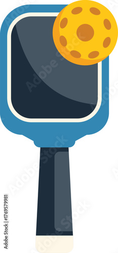 Pickleball paddle and ball waiting to be used in a fun and challenging game