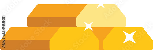 Three gold bars stacked together, representing wealth, investment, and financial success