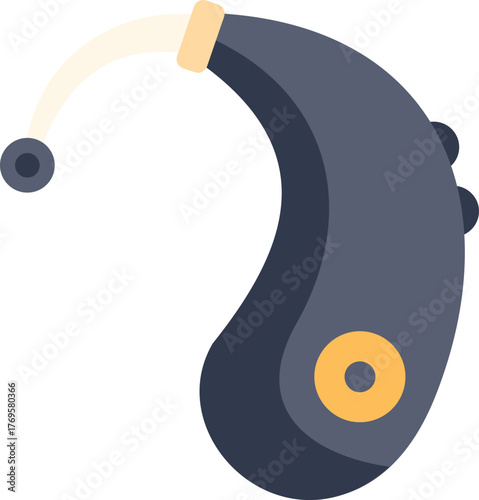 Modern hearing aid is helping someone with hearing loss