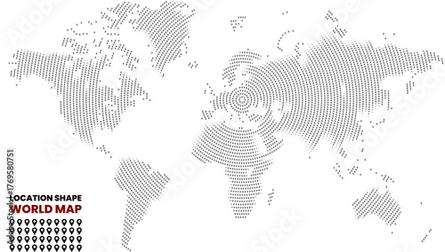 Location shape pattern vector world map