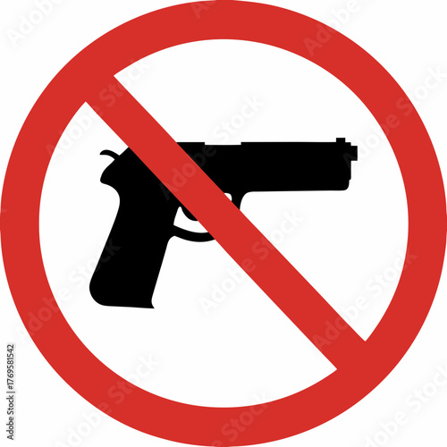 No Guns Allowed Sign in Vector illustration 