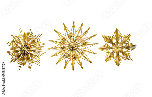 Strohsterne isoliert auf weissem Hintergrund