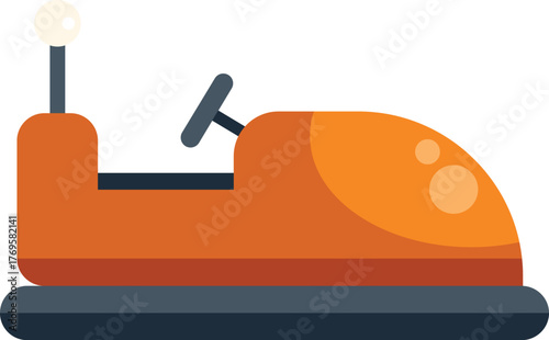 Orange bumper car is waiting for passengers to enjoy a ride at the amusement park