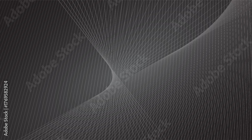 Tableau sur toile Elegant gray backdrop with gently curving white lines creating a modern, abstrac