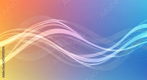 Abstract waves on a vibrant gradient background for modern design.