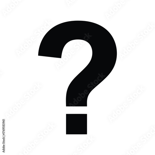 Abstract question mark symbol icon represents uncertainty confusion doubt inquiry query unknown mystery enigma search investigation exploration doubt isolated on white background