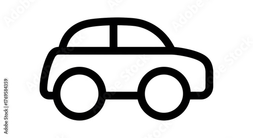 Car Icon - Simple Transportation Symbol for Design and UI.