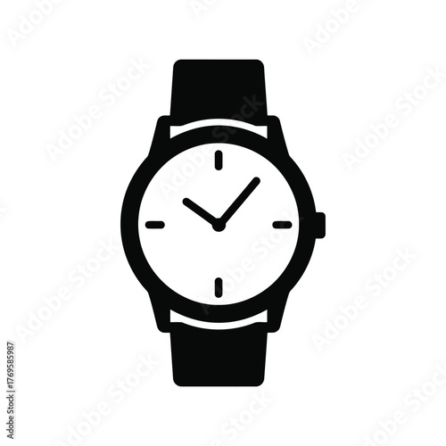 Minimalist wristwatch icon symbol timepiece accessory elegant timekeeping instrument elegant accessory isolated on white background