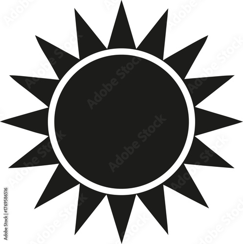 sun silhouette vector illustration on white background