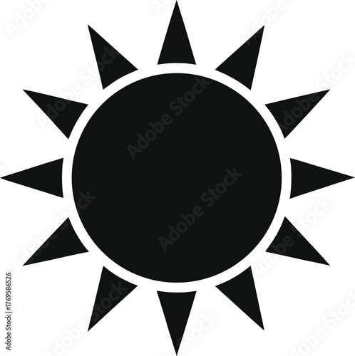 sun silhouette vector illustration on white background
