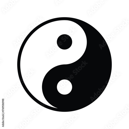 Yin yang symbol harmony balance opposites concept spirituality taoism philosophy zen isolated on white background