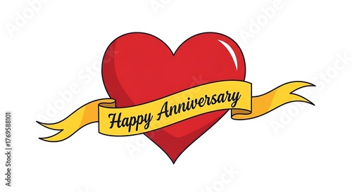 Happy Anniversary Heart - A Symbol of Love and Celebration.