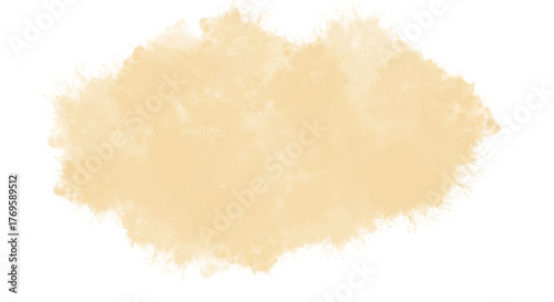 Abstract cloud of yellow watercolor paint isolated on transparent background delicate and dreamy texture for backgrounds, invitations, and creative projects