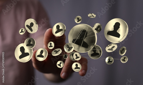 Close up of hand touching v...