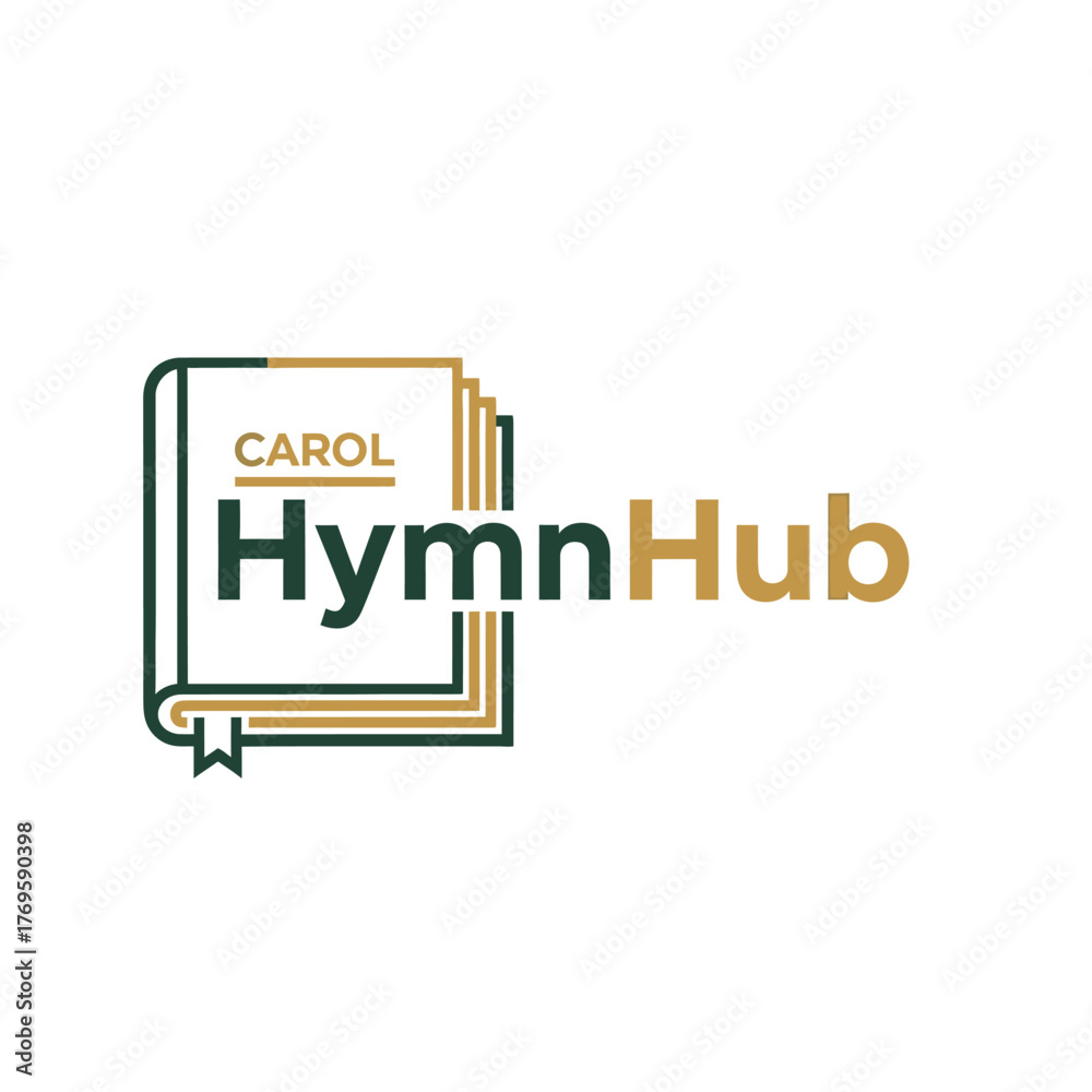 Obraz premium HymnHub Logo Featuring a Stylized Book and Bold Typography.