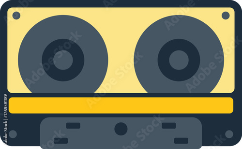 Classic audio cassette tape evoking memories of mixtapes, vintage music players, and the analog era