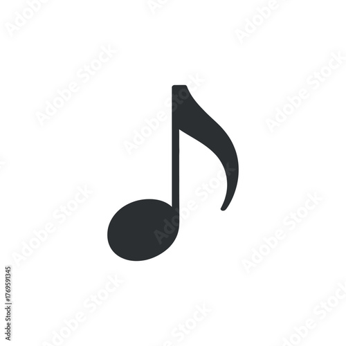 Single Eighth Note Vector Illustration in Simple Minimalist Style