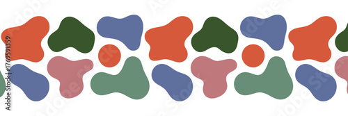 Seamless Pattern of Organic Blob Shapes on a Transparent Background