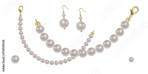 Elegant Pearl Jewelry Collection with Necklaces and Earrings