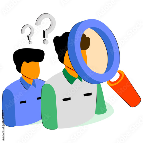 Avatar under magnifying glass, concept of headhunting