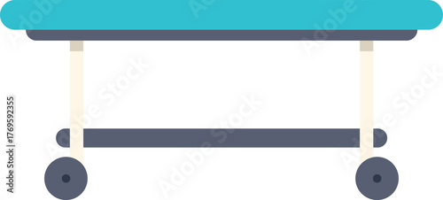 Empty medical stretcher bed on wheels, ready for patient transport in a hospital or clinic setting