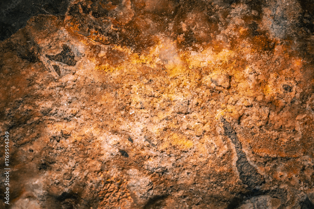 Fototapeta premium detail of a granite stone with coppery tones