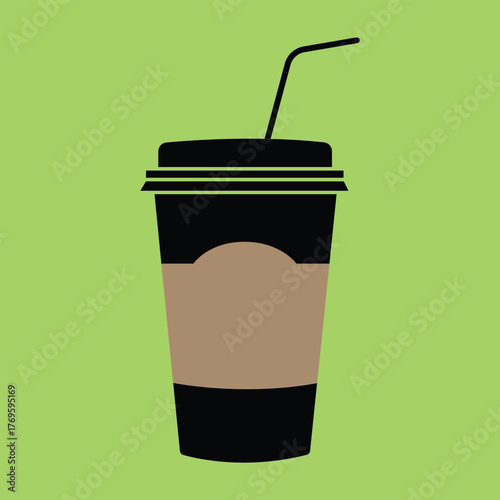 Delicious hot coffee paper cup icon for cafe and beverage design.