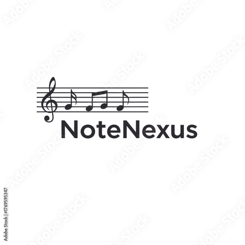 NoteNexus Logo Featuring Musical Notes and Clef.