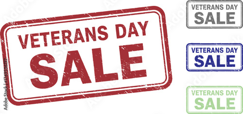 Veterans day sale rubber stamps in red blue and black vector images