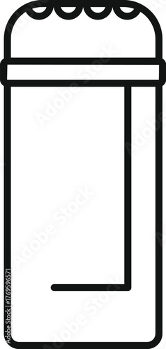Simple line icon representing a spice jar with a visible fill level, useful for indicating the remaining quantity