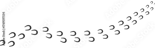 Paw print. Horse print. Footprint silhouette on white background. Vector