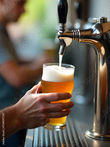 Pouring beer into a glass