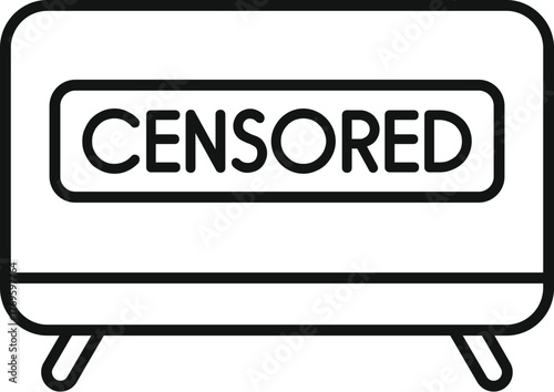 Censored tv is showing censored content on screen displaying censorship concept