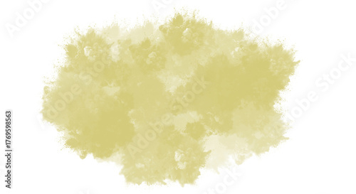 A beautiful cloud of olive watercolor paint isolated on transparent background, perfect for adding a touch of nature and freshness to your designs