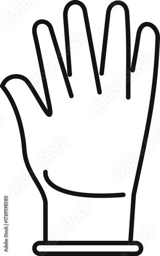 Protective cleaning glove showing open hand, ideal for cleaning, medical and safety purposes, protecting against germs and viruses