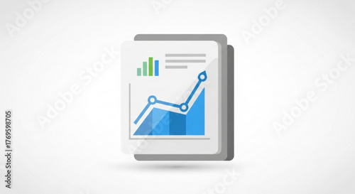 Illustration of business report with graph