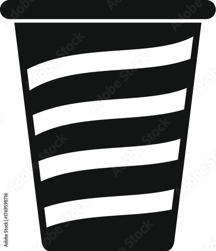 Simple vector icon of a disposable cup, perfect for representing drinks, refreshments, or quick meals