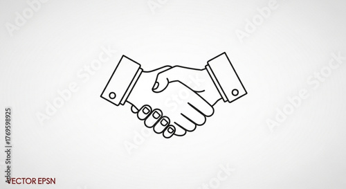 Handshake vector illustration, business partnership agreement concept, successful negotiation, cooperation symbol